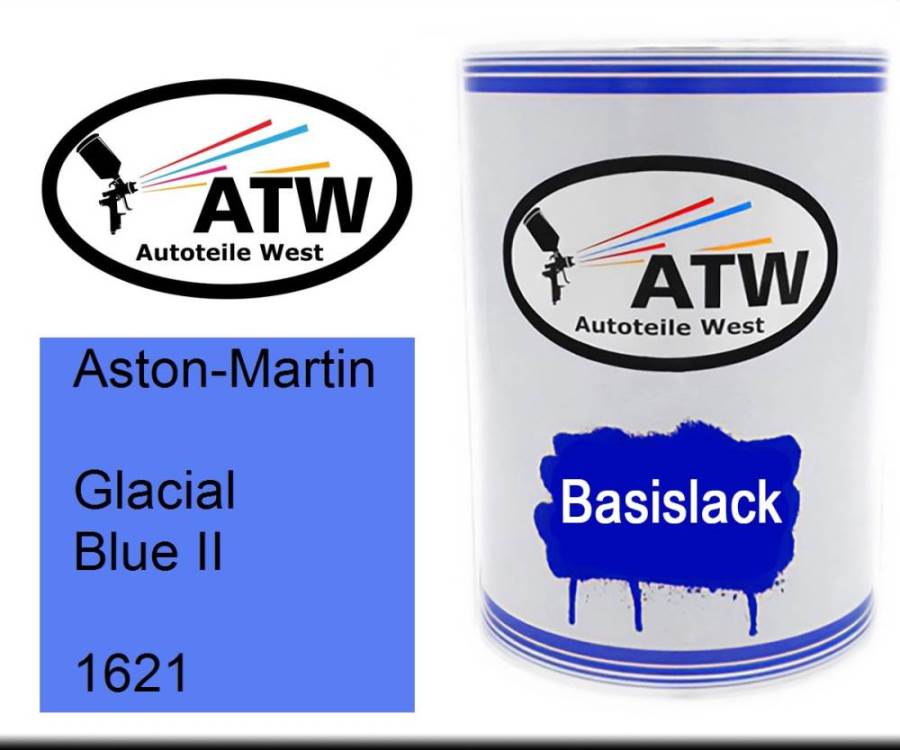 Aston-Martin, Glacial Blue II, 1621: 500ml Lackdose, von ATW Autoteile West.